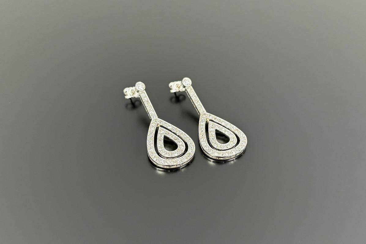An Amazing Pair of Art Deco Diamond Drop Earrings