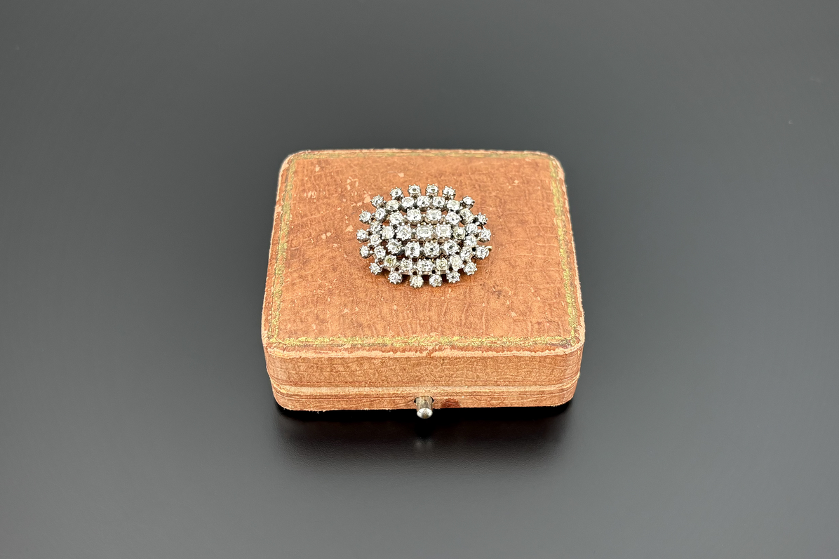 An Elegant Antique Diamond Cluster Brooch An Elegant Antique Diamond Cluster Brooch