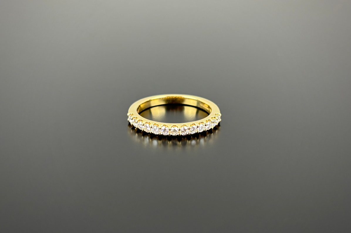 Diamond Half Eternity Ring in yellow gold
