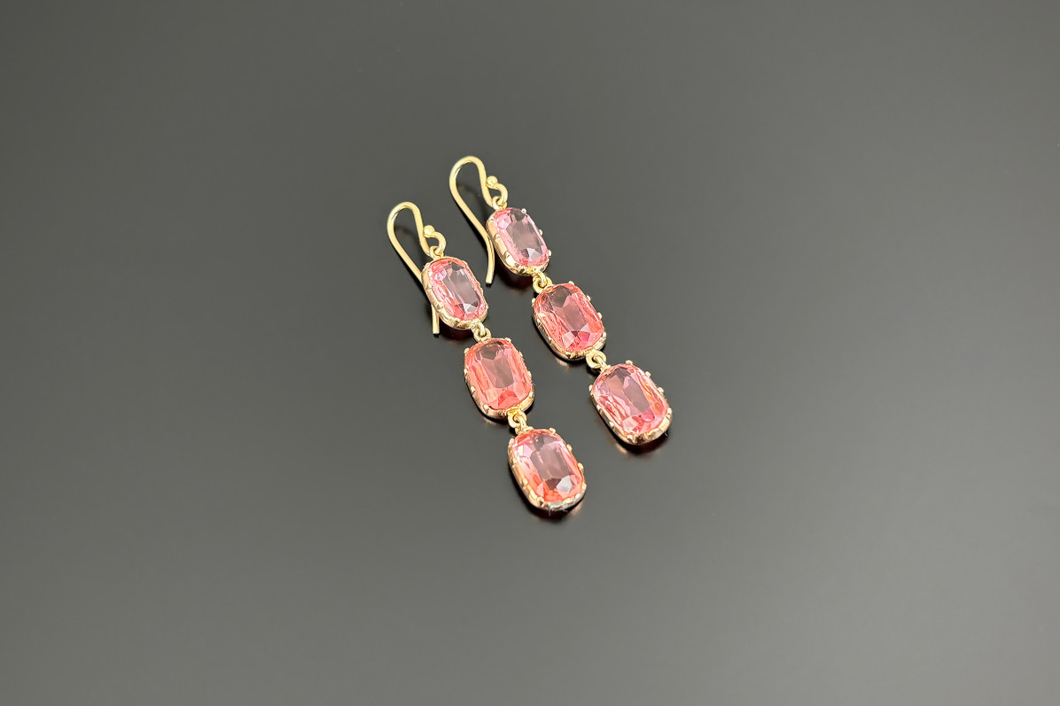 Victorian Paste Drop Earrings in yellow gold
