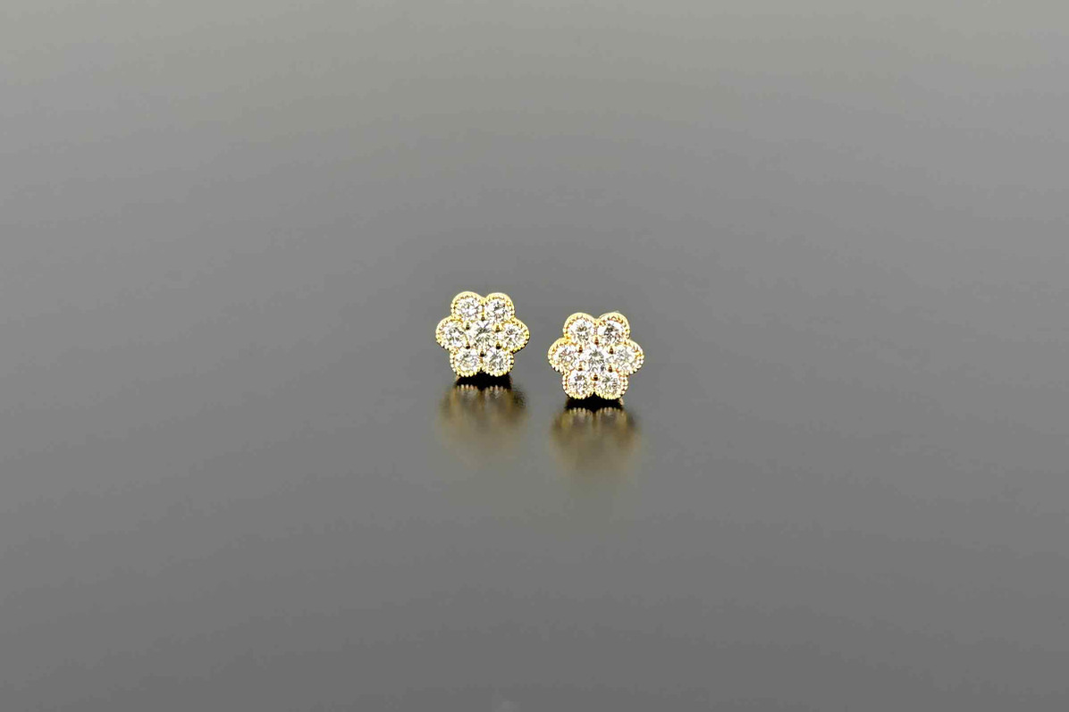 Diamond Cluster Earrings (RG)
