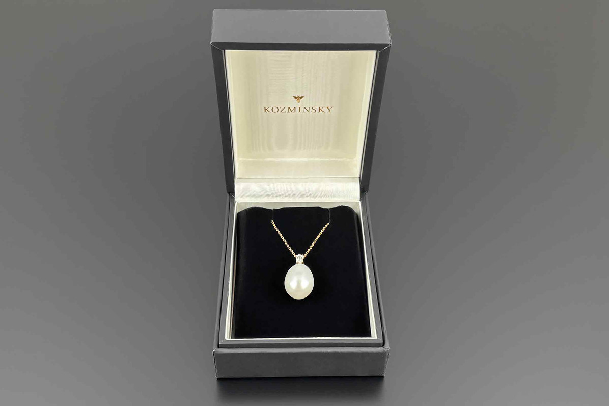 South Sea Pearl and Diamond Pendant and Chain
