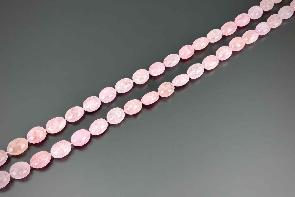 Pink morganite bead necklace