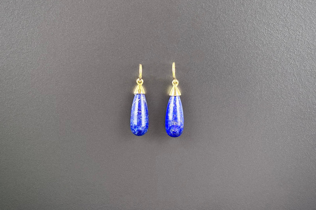 A Lovely Pair of Lapis Lazuli Drop Earrings