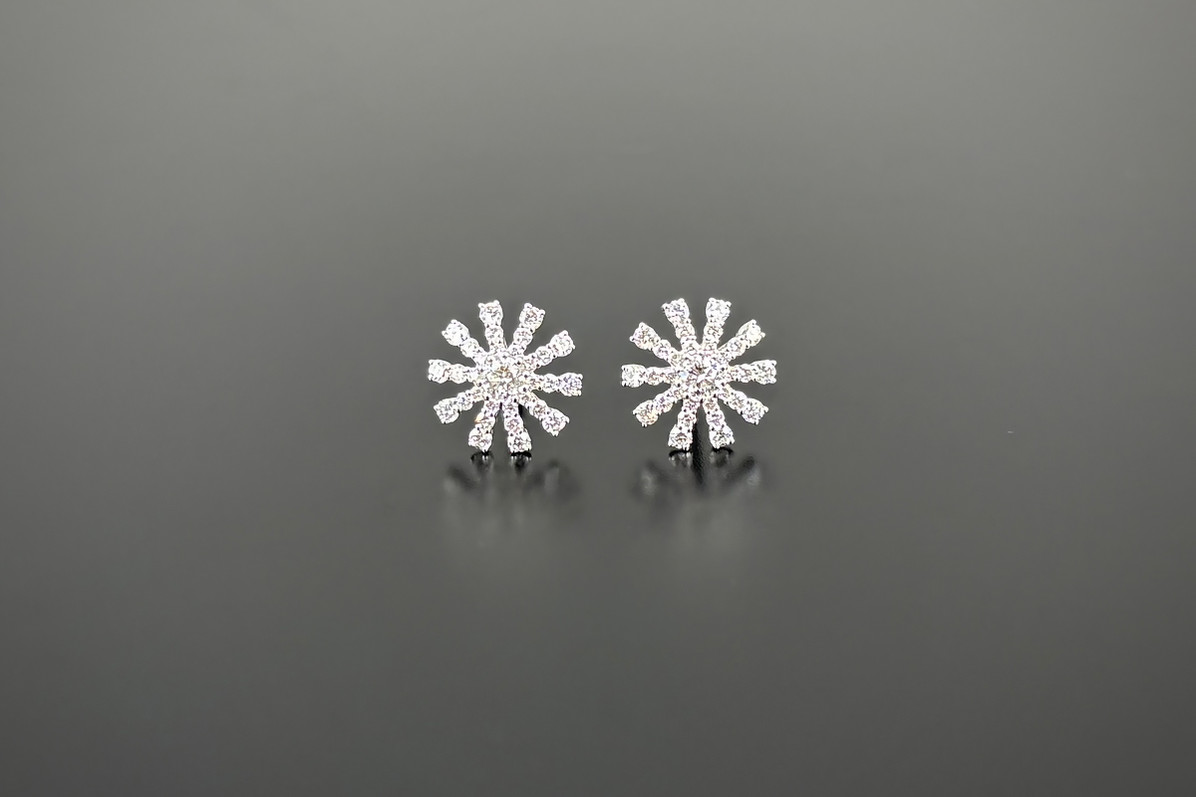 Daisy Cluster Earrings (WG)
