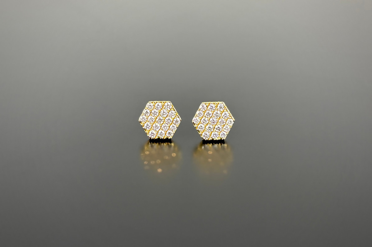 Honeycomb Diamond Cluster Earrings
