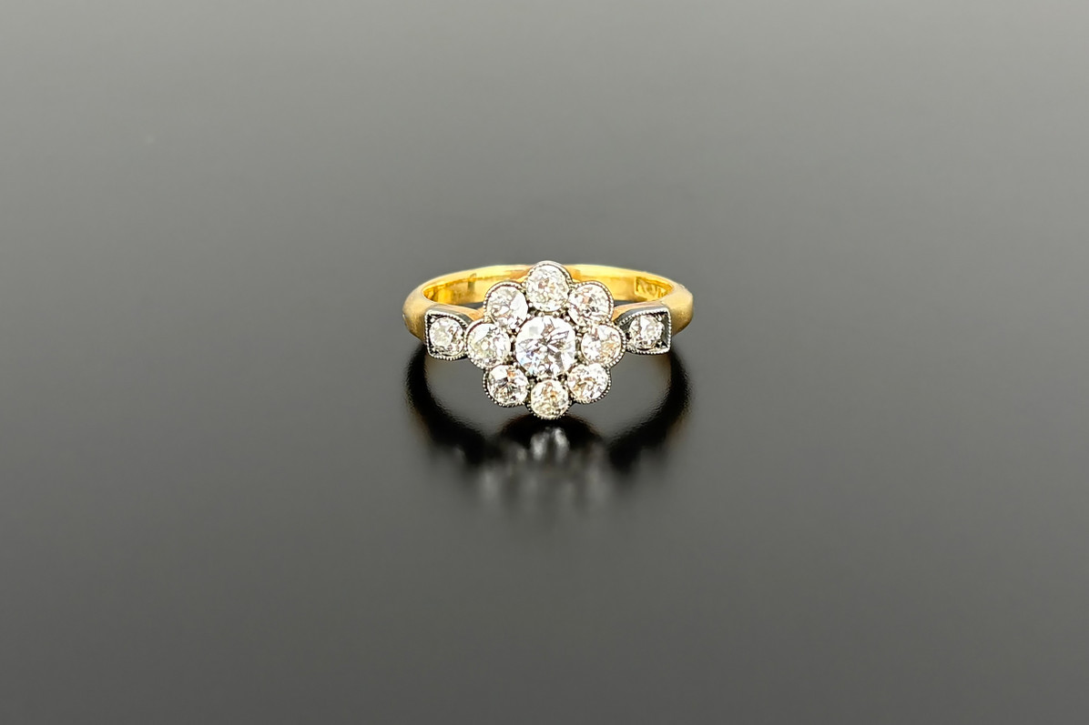 Victorian Diamond Flower Ring
