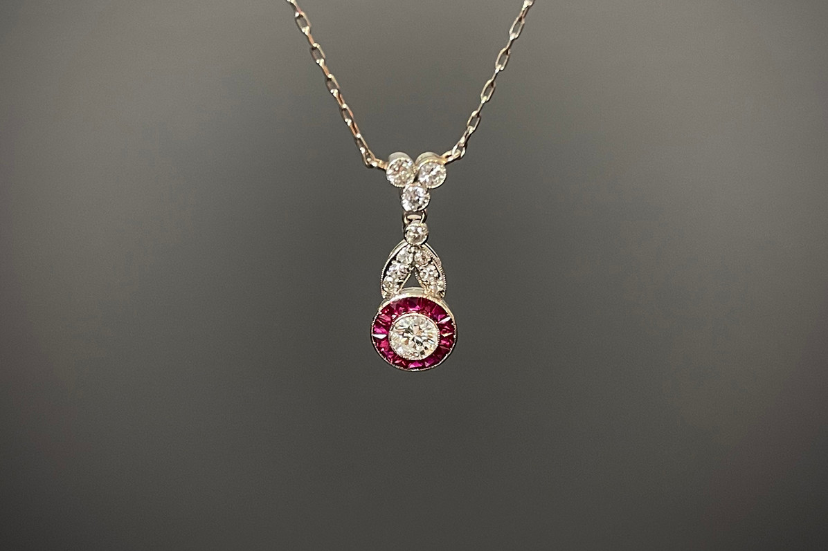 A Divine Ruby and Diamond Pendant Necklace
