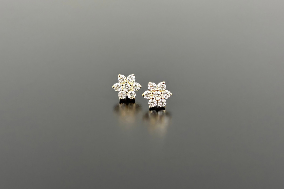 A Darling Pair of Diamond Cluster Earrings

