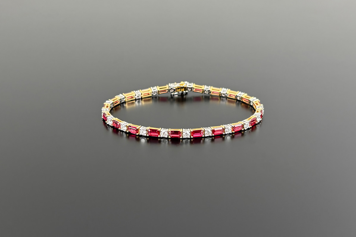 A Ruby and Diamond Bracelet in 18ct white gold
