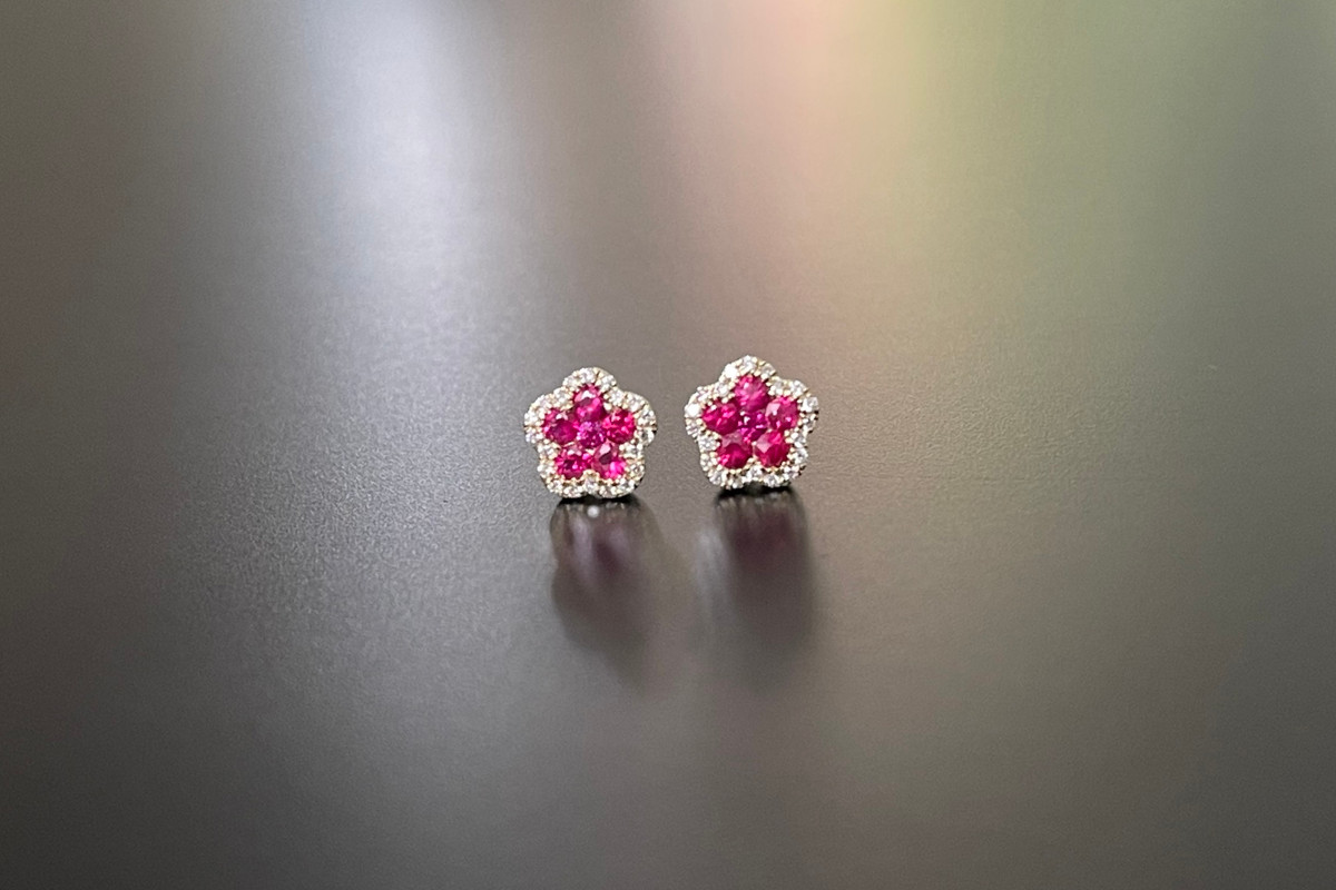 Buy Tropical Flower Stud Earrings Diamond Cluster Flower Online in India   Etsy