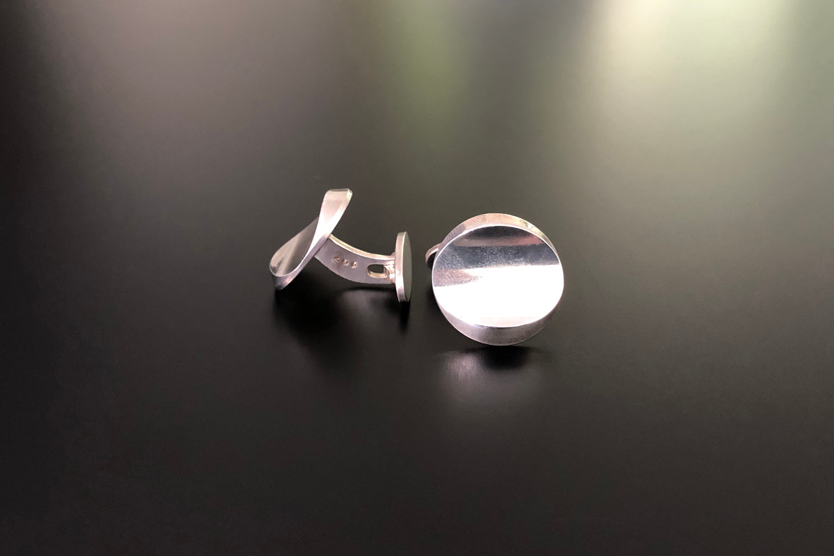 A Bold Pair of Sterling Silver Cufflinks by Georg Jensen