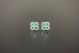 Emerald and Diamond Cluster Earrings

