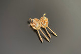 A Smart Pair of Retro Gold and Diamond Earrings 
