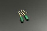 A Wonderful Pair of Malachite and Gold Drop Earrings