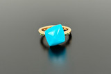 A Candy Turquoise and Tsavorite Garnet Ring
