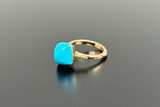 A Candy Turquoise and Tsavorite Garnet Ring
