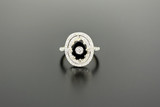 Art Deco Onyx and Diamond Plaque Ring