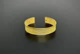 Pierced cuff bangle silver gilt