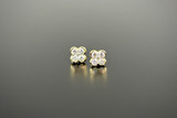 A Sweet  Pair of Clover Diamond Cluster Stud Earrings (YG)