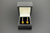 A Glorious Pair of Diamond and Pear Shape Citrine Drop Earrings