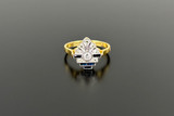  Art Deco Diamond and Sapphire Plaque Ring
