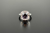 Grey spinel and diamond cluster ring