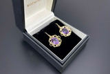 A Glorious Pair of Antique  Amethyst and Gold Earrings