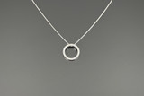  Diamond Circular Pendant in 18ct white gold with chain
