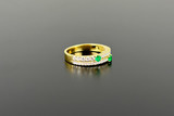 Emerald and Diamond Band (YG). Side profile

