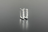 Rectangular Diamond Hoop Earrings, side profile
