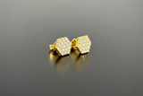 Honeycomb Diamond Cluster Earrings, side profile
