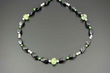 Onyx, Pearl, Agate and Enamel Bead Necklace
