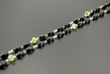 Onyx, Pearl, Agate and Enamel Bead Necklace
