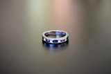 Baguette sapphire and priness cur diamond ring
