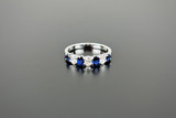 Oval Diamond and Sapphire Anniversary Ring in 18ct white gold