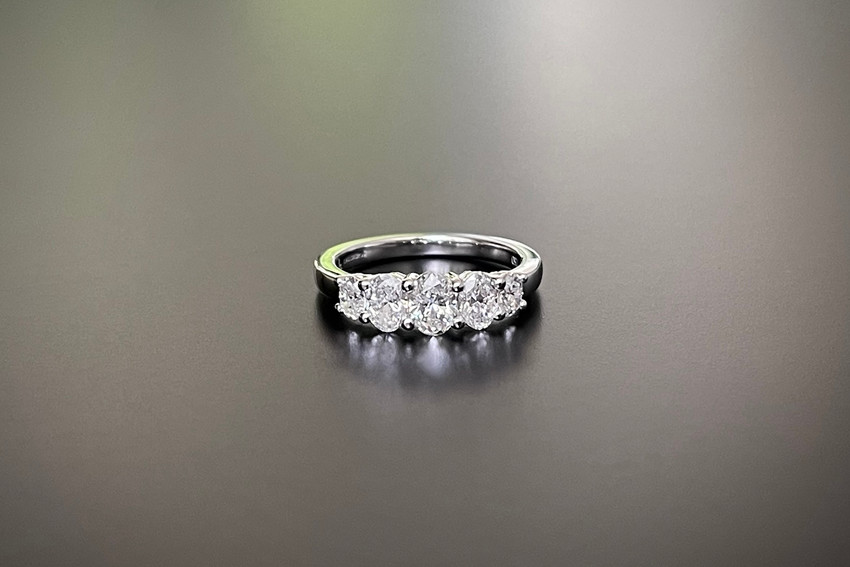 A Stunning Oval Diamond Anniversary Ring
