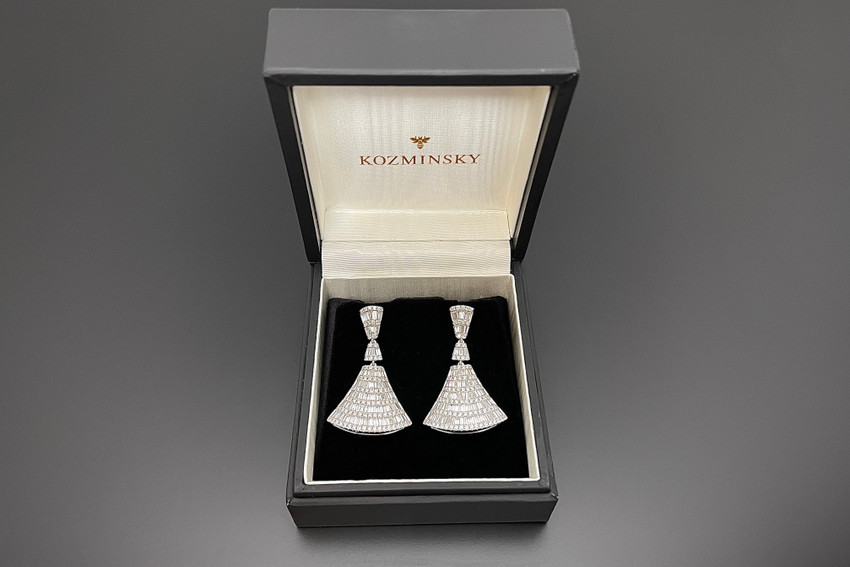 A Stunning Pair of Diamond Drop Earrings
