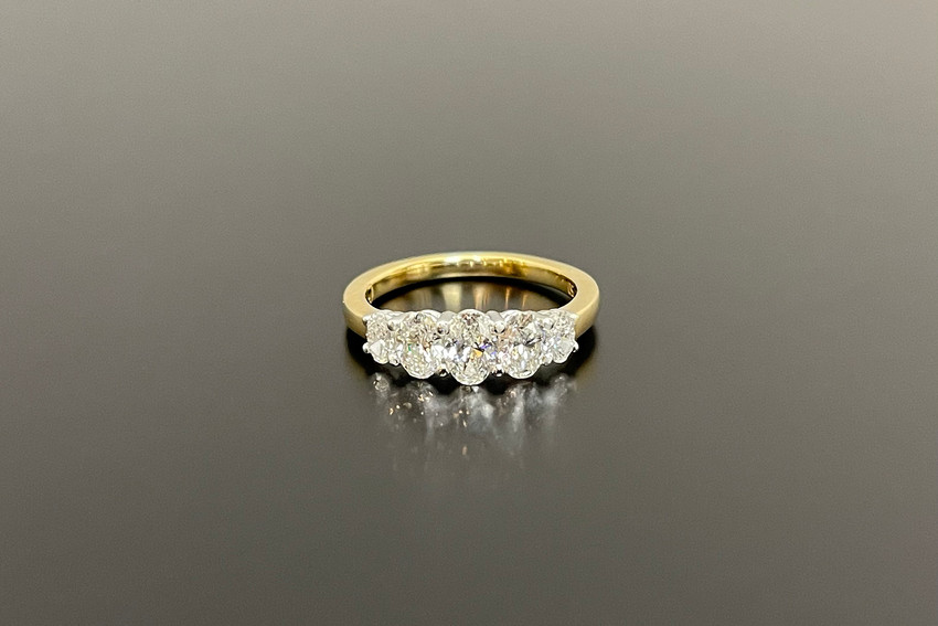 A Divine Oval Diamond Anniversary Ring
