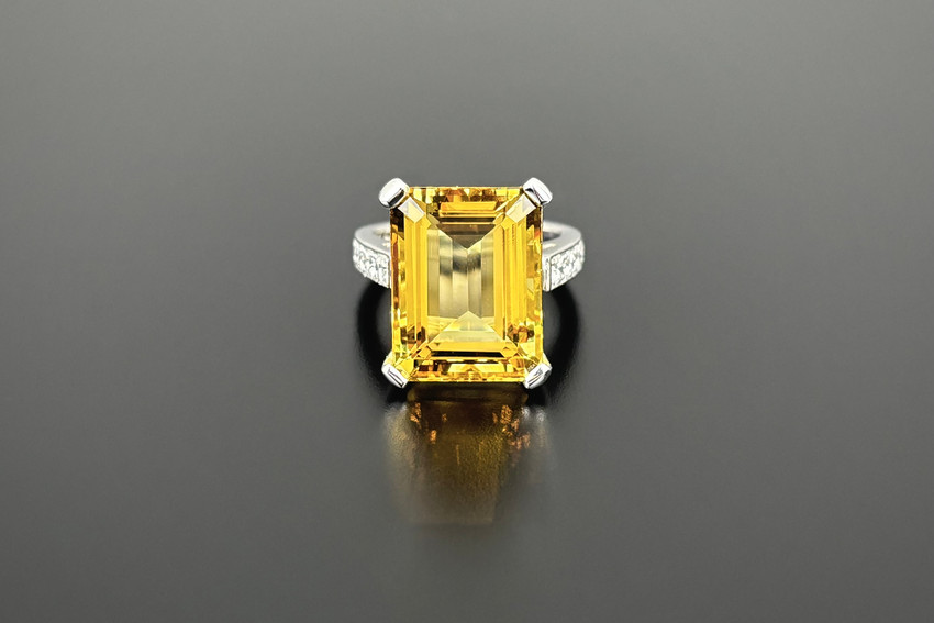 Heliodor and Diamond Cocktail Ring
