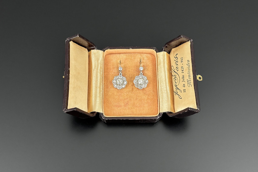 Diamond Flower Cluster Earrings
