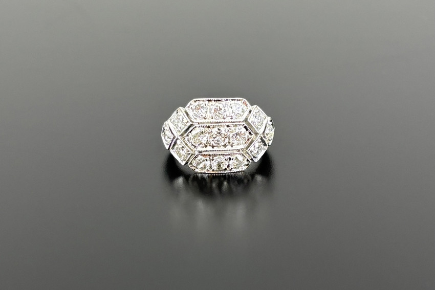  Vintage Diamond Plaque Ring

