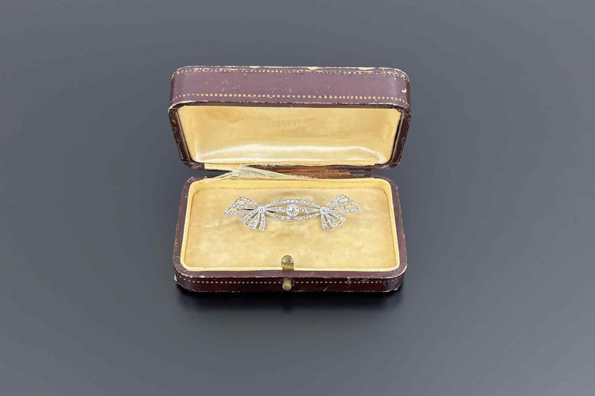 Belle Epoque Diamond Bow Brooch

