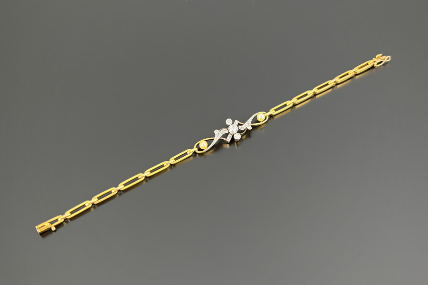 Antique Diamond and Pearl Bracelet
