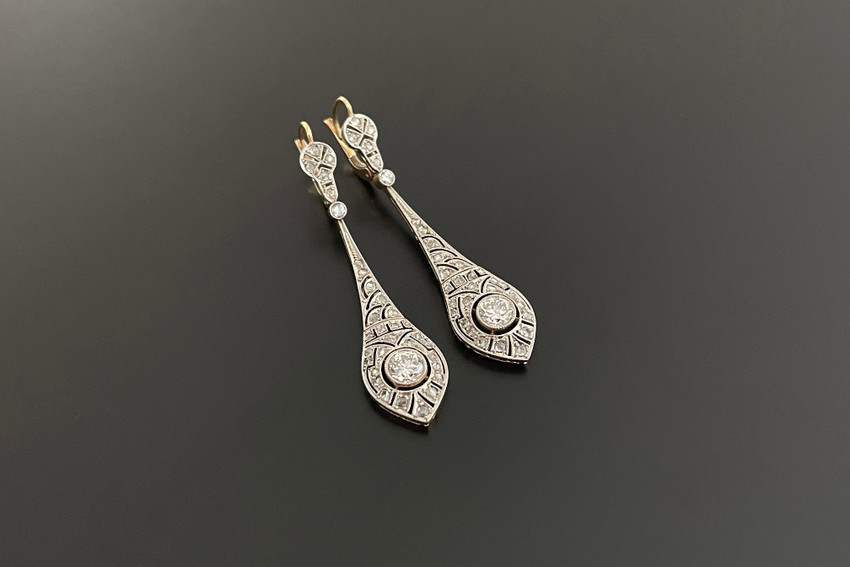 Art Deco Diamond Drop Earrings