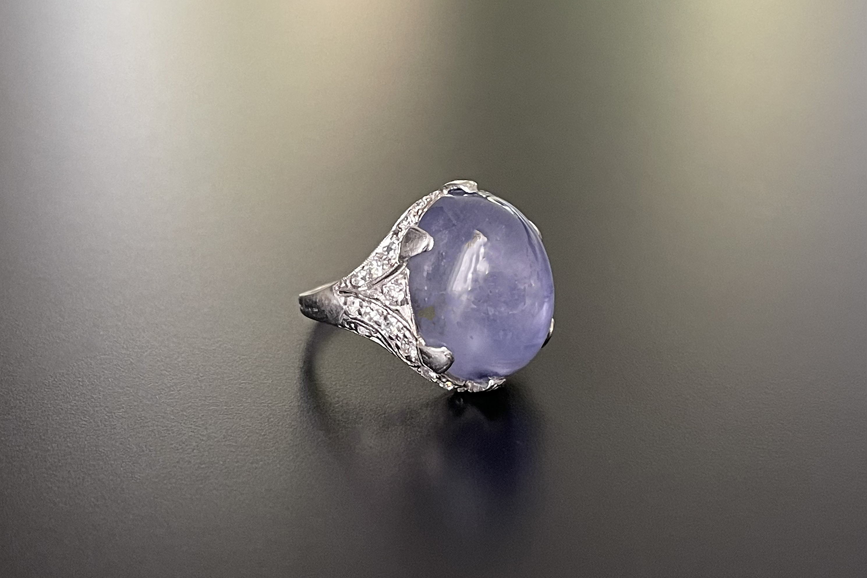 Star sapphire store platinum ring