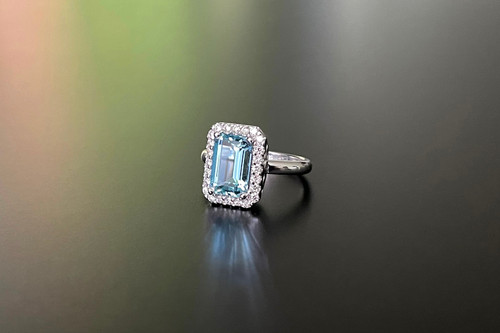 A Divine Aquamarine and Diamond Cluster Ring - Kozminsky Studio