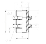 Sirit Br Bulkhead M22 x M22 Male & M16 Female One End & Seal - 432/500/020/2