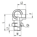 Sirit Brass Pivot Adaptor Male M22 to Female M16 - 742 52215
