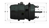 Spring Brake Gold Seal with Clevis 2.5'' - 3030GC-TSE